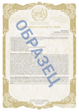 Образец Приложение к СТО 01.064.00220722.2-2020 Прохладный Сертификат СТО 01.064.00220722.2-2020 
